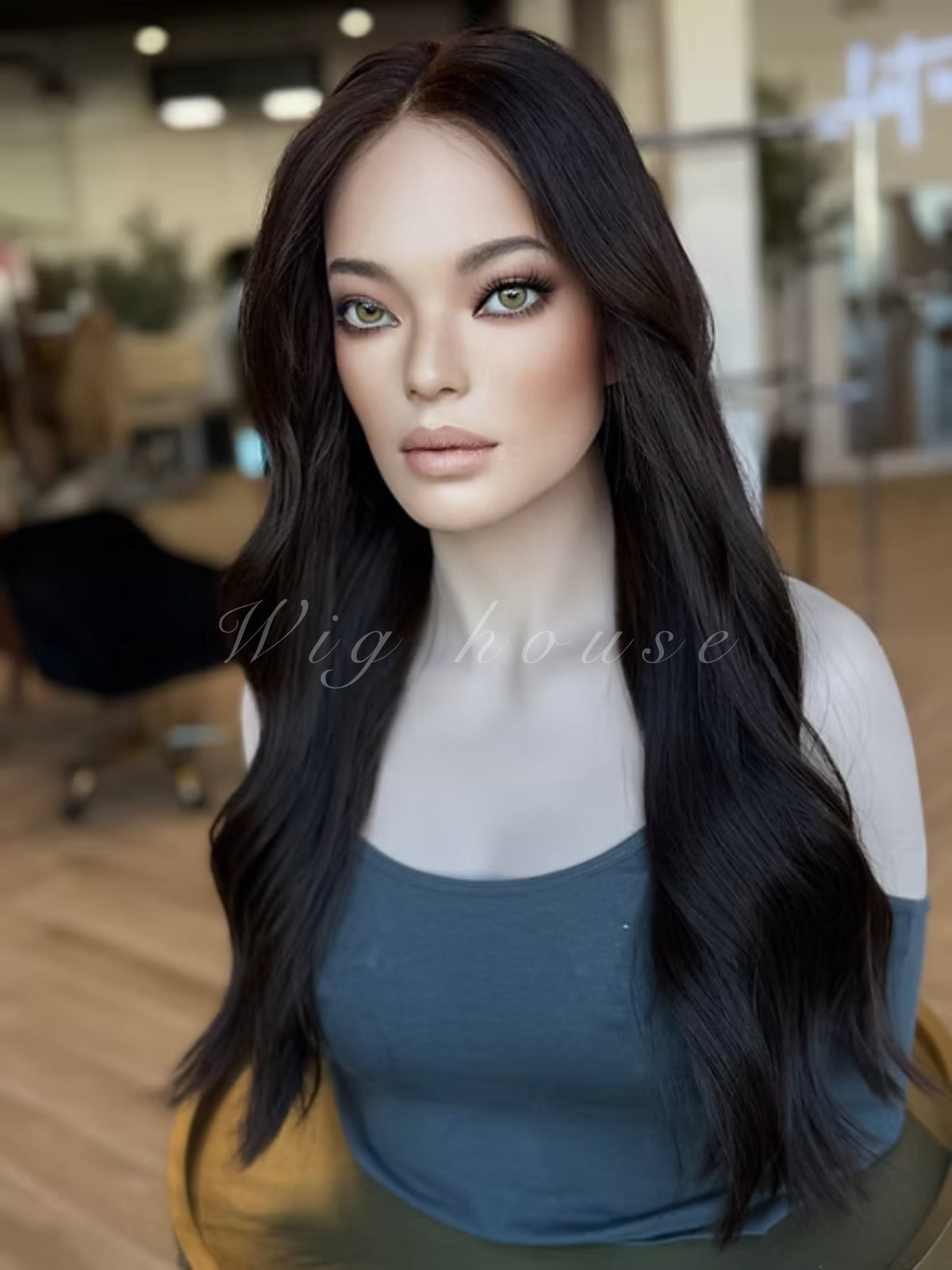 High density 26 inches black color wig