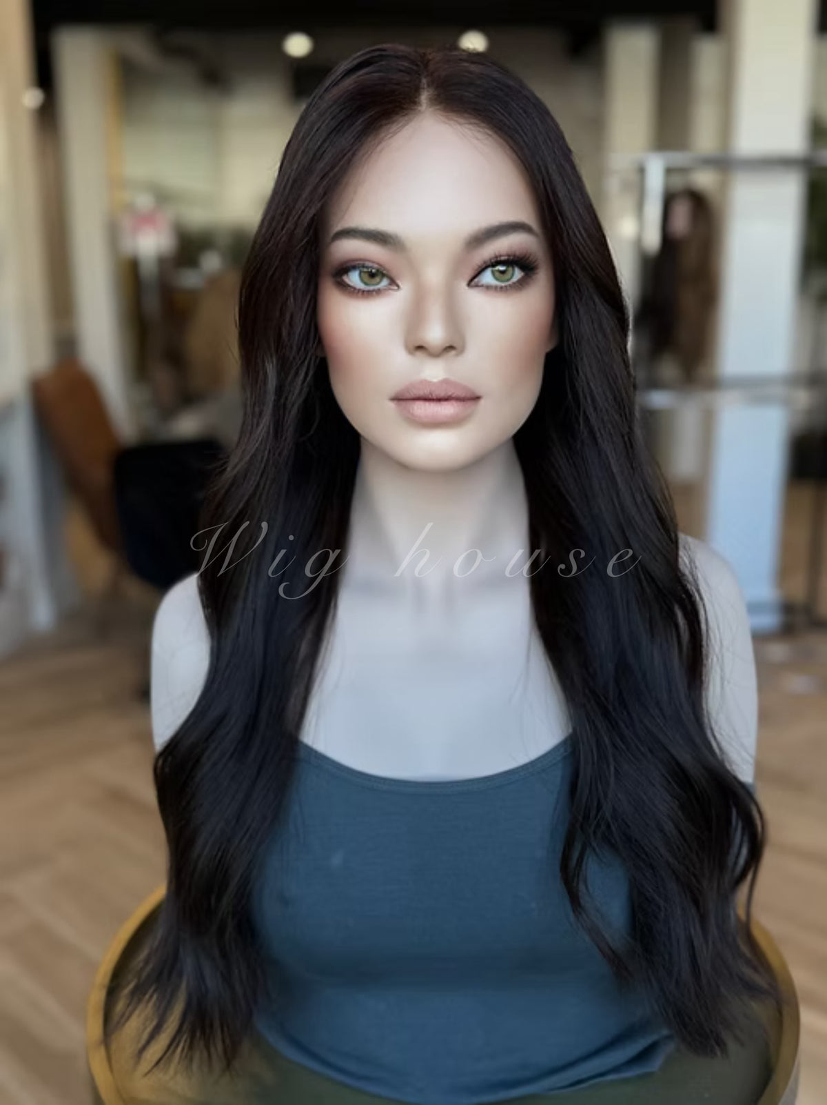 High density 26 inches black color wig