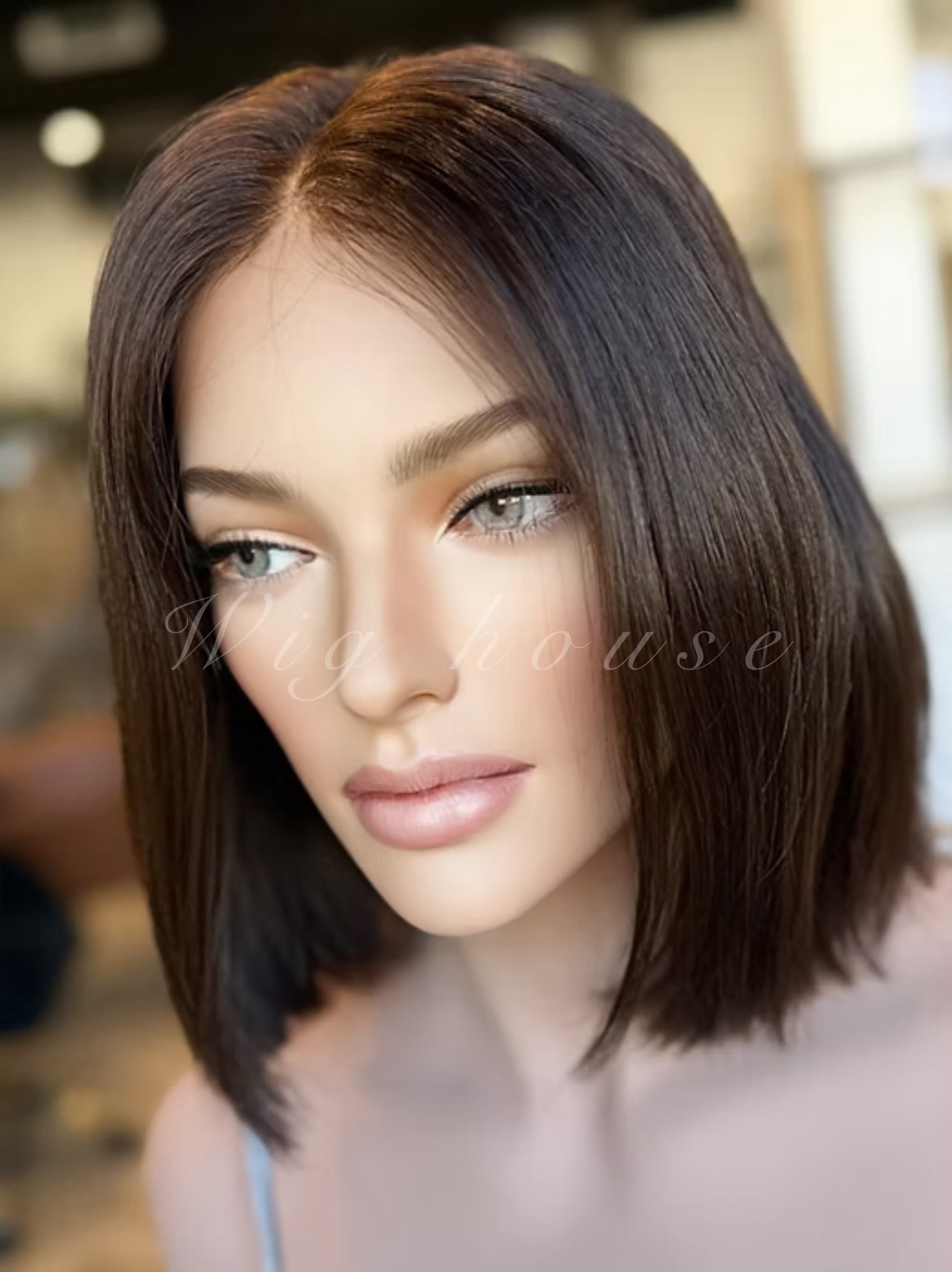 14 inches brown straight wigباروكة ١٤ انش بني لستريت