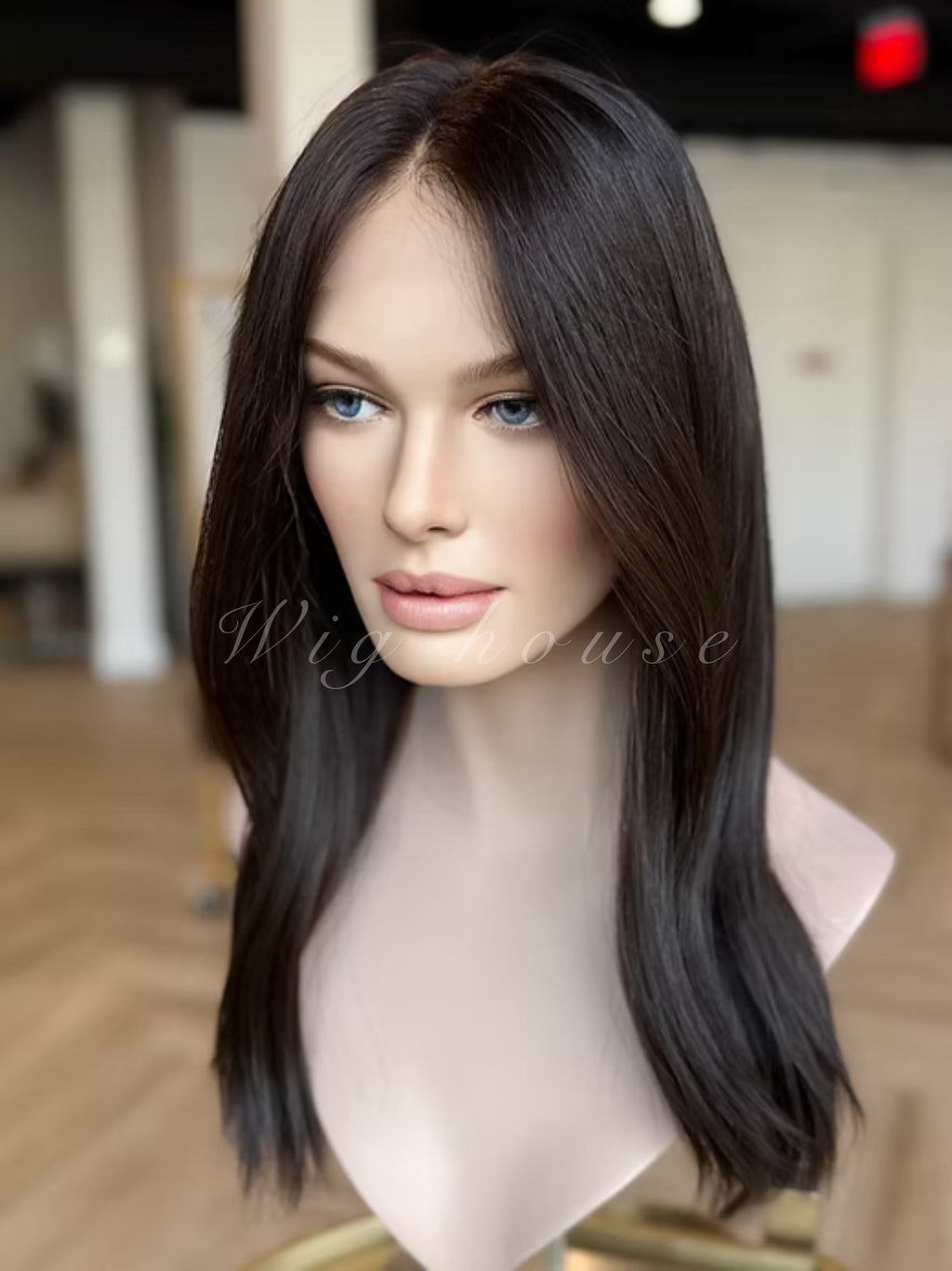 20 inches light density natural color wig