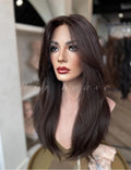 22 inches dark brown wig ( بني غامق)