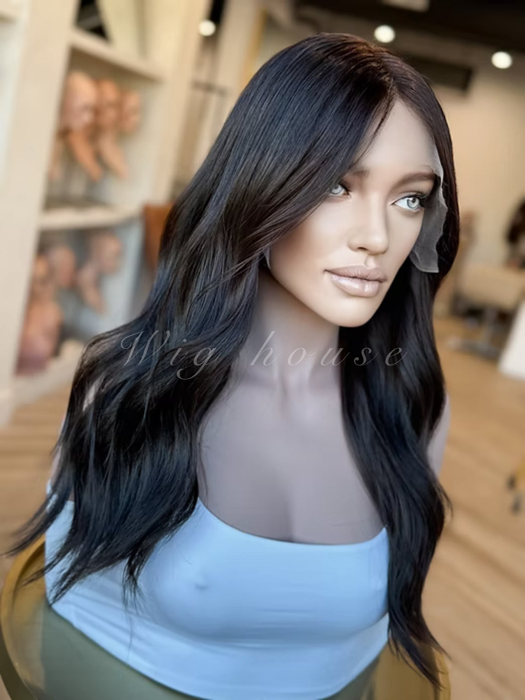 24 inches black wave wigباروكة ٢٤ انش أسود ويفي