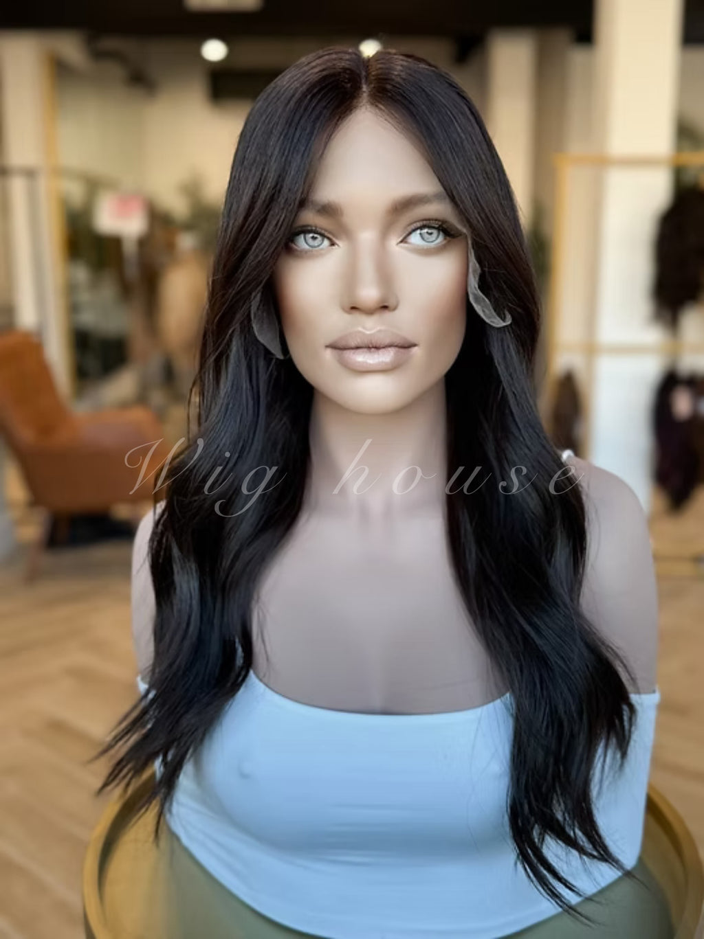 24 inches black wave wigباروكة ٢٤ انش أسود ويفي