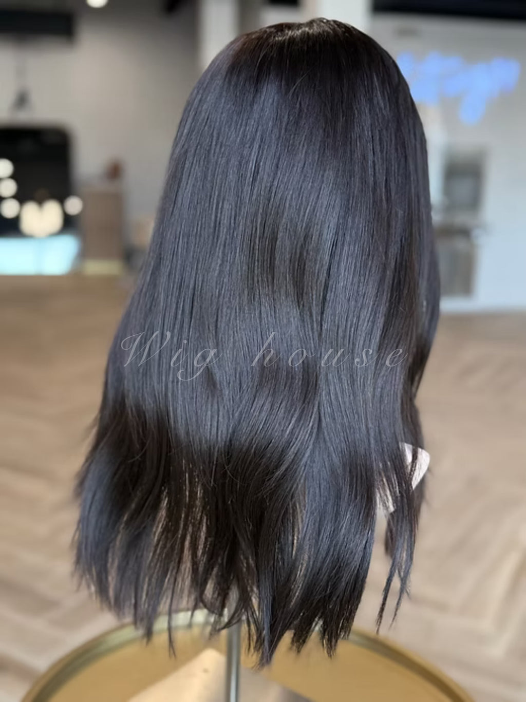 20 inches light density natural color wig