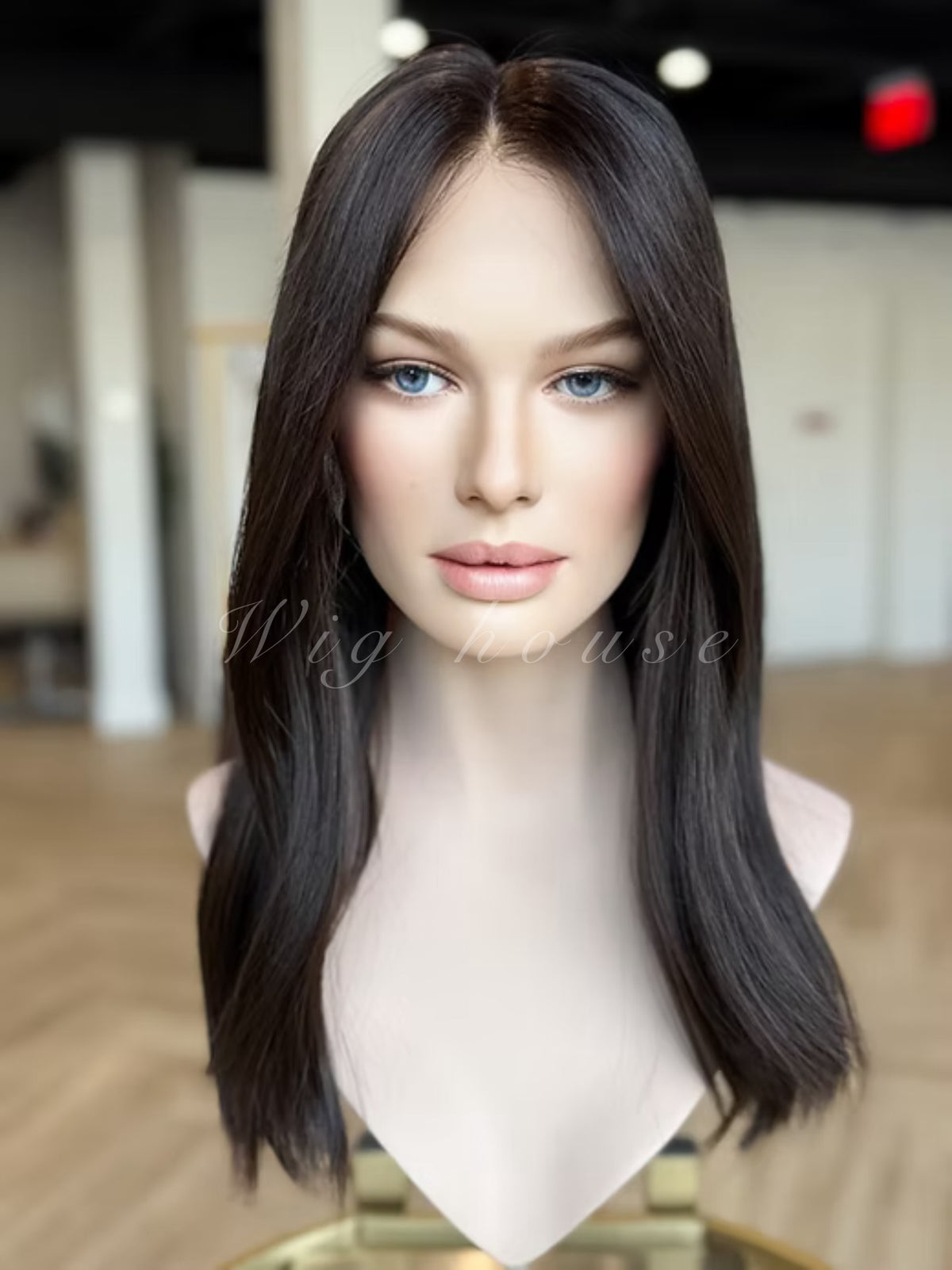 20 inches light density natural color wig